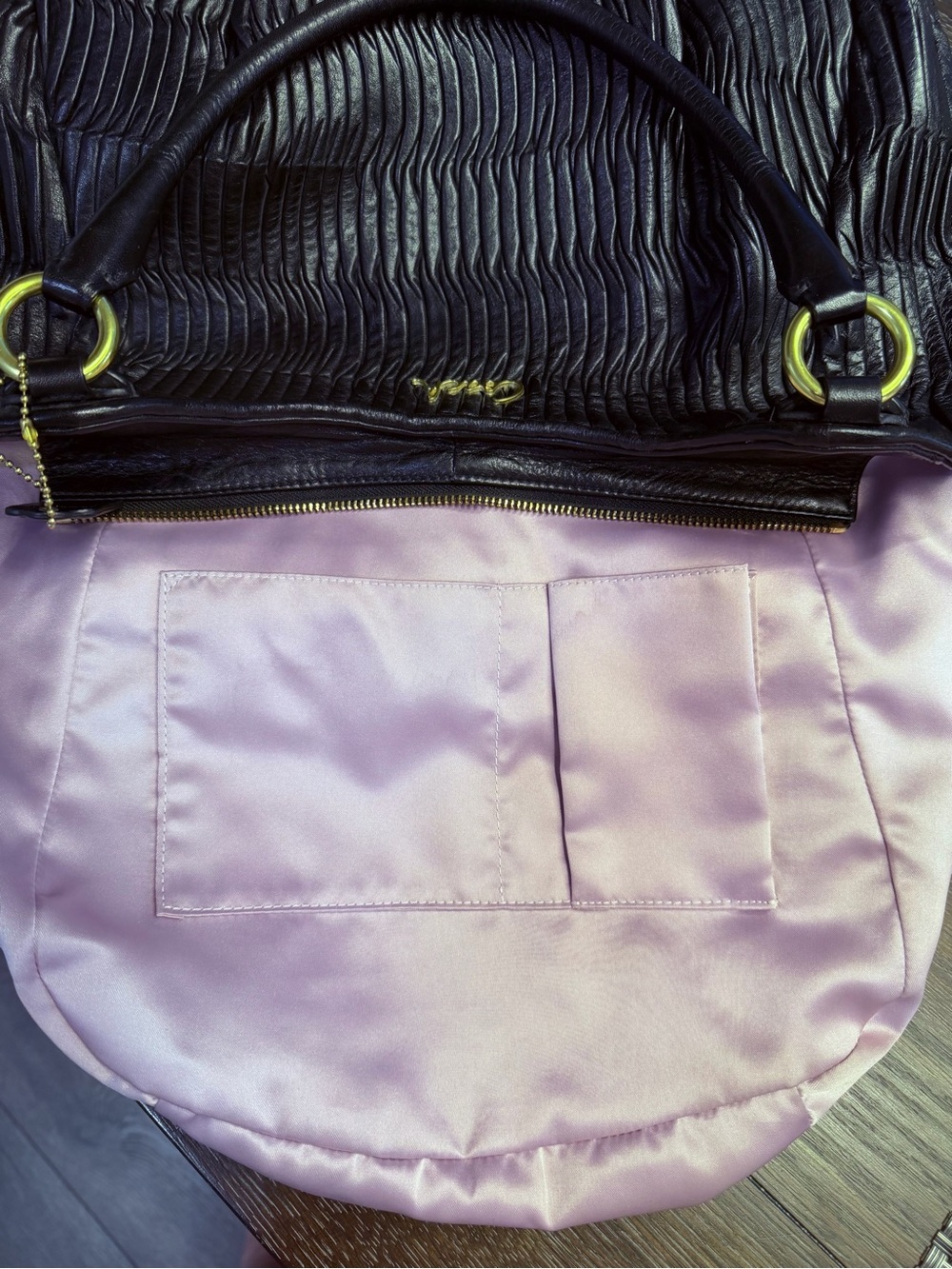 Coach Ashley Black Gathered Leather Shoulder Bag with Brass Accent F23928 - Picture 7 of 10
